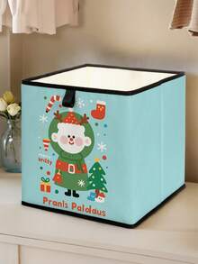 1pc Cartoon Christmas Pattern Open Storage Box, Stackable Storage Container, Drawer Style Durable Multipurpose Design, Space-Saving For Home, Dorm, Household Organization, Under Bed Storage,Dorm Room - Multicolor - View 12