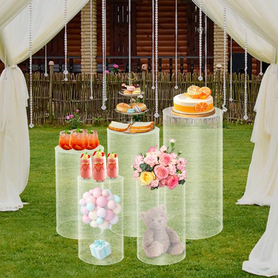 Cylinder Pedestal Stands, Large Cylinder Tables For Parties, Pedestal ...