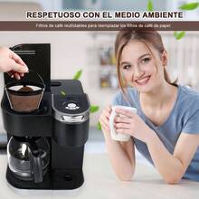 2 Filtro para Cafetera, Filtro de Caf Reutilizables, sin BPA, Capacidad para 8 - 12 Tazas Filtro de Caf Acero Inoxidable, Filtros para Cafetera de Goteo para Cafeteras y Cerveceros - inicial - Ver 8
