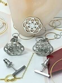 1 Paar Edelstahl Cut Out geometrische Blumen Ohrringe, süße runde Titan-Stahl Ohrringe, 304 Hypoallergen Ohrringe für Frauen, geeignet für den täglichen Gebrauch, Festivals und Dates, perfektes Geschenk für Freunde und Familie