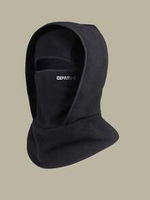 1pc Unisex Hooded Balaclava, Outdoor Windproof Warm Thick Lining Neck Gaiter, Solid Color, Winter - Multicolor - View 2