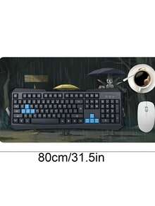 Gothic Anime 15.75*31.5in Mouse Pad – Dark Style Print Desk Mat For Edgy Anime Fans, - White - View 5