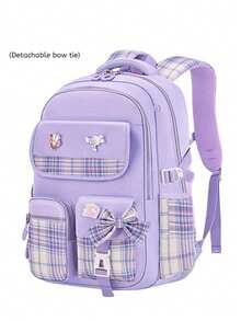 1 件女孩学校背包，可爱儿童背包，女孩小学生背包带隔层，返校礼物