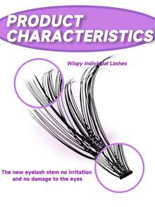 ELYCO 240 Clusters 30D/40D 12 Rows Curly & Voluminous Natural Soft Fluffy Faux Mink Lashes 0.07mm 8-16mm Mixed Handmade Individual Cluster Eyelashes, Delicate & Curly Segmented DIY False Lashes, Long-Lasting Cartoon Lashes Suitable For Party, Gift For Women & Girls