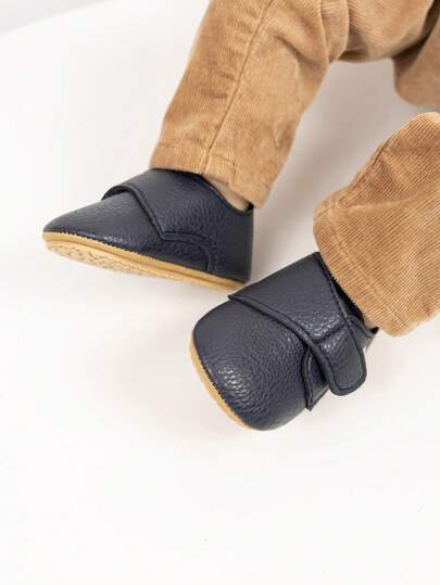 Retro Casual Sports Hook And Loop Soft Bottom Infant Boy Flat Daily Toddler Shoes