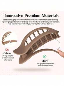 مجموعة مشابك الشعر، مشبك شعر مقوس مطفأ الظهر، مشبك شعر مستطيل، إكسسوار شعر، هدية رائعة، هدية عيد الميلاد، هدية عودة إلى المدرسة، هدية موسم السفر، 3 قطع، مجموعة مشابك شعر نسائية مسطحة مستديرة 5 قطع، مشبك شعر لا ينزلق، رجعي وبسيط مقوس