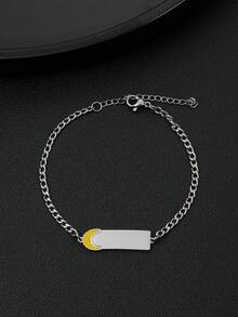 1pc Customized Minimalist Fashionable Colorful Drip Oil Name Engraved Bracelet, Gold/Silver 18K Gold Plated Stainless Steel Material, Adjustable Chain With Personalized Engraving - Birthday/Anniversary Gift For Him, Unique Ideal Gift For Him, Ideal Gift For Her, Boyfriend, Girlfriend, Dad, Mom, Family, Friends, Grandparents Anniversary, Birthday, Daily Wear, Wedding, Graduation, Prom, Party - Multicolor - View 26