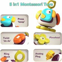 6 en 1Juguetes Montessori, Juegos Didcticos para Nios, Juguetes Estimulacion Temprana, Juguetes Sensoriales, Juguetes Educativos para Nios, No Txico, Sin BPA regalos de Navidad para nios y nias - Amarillo - Ver 4