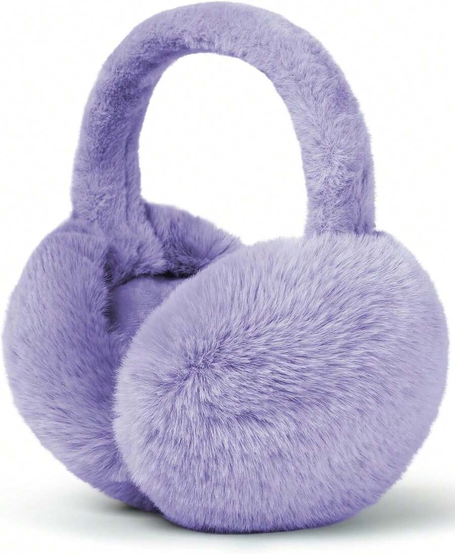 Ear Muffs Winter Women Men Soft Earmuffs Cute Ear Covers Cold Weather Fluffy Ear Warmers Headband Winter Accessories,26339497 - 紫色 - 查看 1