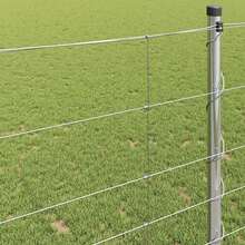 vidaXL Wildzaun Silber 25 X 1,2 M Verzinkter Stahl - Argento - Visualizzare 4