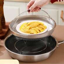 不锈钢厨房蒸架带手柄家用蒸笼包子蒸包子点心蒸盘沥水架 - 銀色 - 查看 10