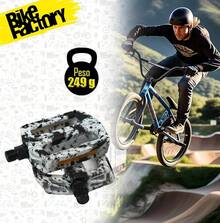 Bike Factory Par De Pedales para Bicicleta Urbana BMX Urban St Pro 2 Livianos Resistentes Ergonómicos con Eje Reforzado Antideslizantes De Alto Rendimiento para Calle Parque Competencia - Blanco - Ver 5