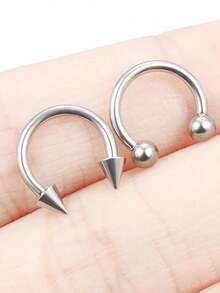 CIZME 1/3 piezas Anillos de septum con rosca interna, aro de nariz en forma de herradura de acero inoxidable 18G, anillo de septum de nariz con bola redonda, remache con perla en la parte superior, aro de nariz en forma de herradura de 8 mm en plata y oro, pendientes, anillos de ceja y labio, joyería hipoalergénica para perforación para mujeres y hombres