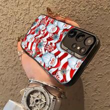 Diseño de patrón de Santa Claus para  Galaxy S25ULTRA, S24PLUS, S23FE, S21PRO, S22, S20+, A03S, A05S, A14, A31, A53, A34, A10, A04E, M04, A33, A35, A55, A72, A71, A70, A22, A16, A06, A20S, A54 Funda especial para teléfono , anti-suciedad, moda, moderna, color plata imd - Colores mixtos - Ver 7