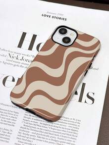 Wave Ripples 1pc Glossy Artistic Water Wave Pattern 2-In-1 Protective Hard Phone Case Compatible With Samsung/ 11/12/13/14/15/16/17 Pro Max - Multicolor - View 3