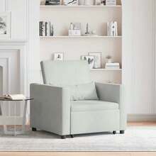 vidaXL Einzel-Schlafsofa Mit Rädern Hellgrau 90 X 165 X 87 Cm Samt - 灰色 - 查看 1