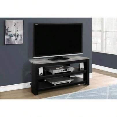 42" Corner TV Stand, 2-Tone Finish, 2 Open Shelves, Fits All TV Sizes