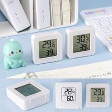 1pc/3pcs Mini Indoor Thermometer And Hygrometer - Home LCD Digital Temperature And Humidity Sensor Gauge, Compact And Lightweight, Easy-To-Read Display, Plastic Material, Suitable For Bedroom, Elderly And Youth, Bedroom Thermometer | Modern Aesthetics | Clear LCD Display, Humidity Hygrometer - White - View 2