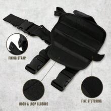 1 Pc Right-Handed Tactical Thigh Holster - Adjustable Quick-Draw With Magazine Pouch, 600D Nylon For CS Field & Airsoft - Black - View 4