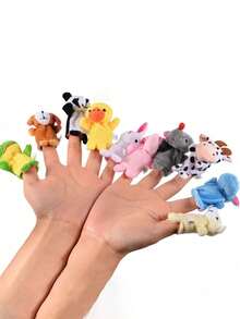 Mini Finger-Puppenset mit Tieren, kleine Cartoon-Tier-Fingerspielzeuge, Party-Geschenke für Veranstaltungen, Spielzeit, Schulen, Ostergeschenke, 1 Stück/5 Stück/10 Stück (Tierart zufällig), Schulbedarf Ratten-Handpuppe, Tier-Party, Bauchredner-Puppe