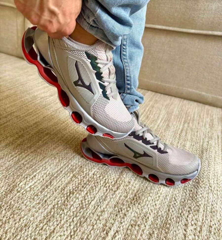 Men's Reflective Pro X Wave Chameleon Sneakers - Immediate Shipping - Various Colors - Red Gray - View 1