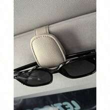 1Pc Universal Car Sun Visor Glasses Clip, PU Material, Auto Eyeglasses Holder, Vehicle Interior Accessories, Eyewear Storage Bracket Sun Travel Cool Suitable For Self-Driving Travel, Vacation, Back To School, Weekend Camping, And Can Also Be Given As A Gift To Mother, Girlfriend, Boyfriend, Father, A Perfect Gift Travel Essentials Travel Accessories Travel Bag Vacation Holiday School Stuff Glasses Case Sunglasses Women CGDG - Màu be - Xem 12