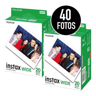  PACK 40 PELICULA INSTAX WIDE - FUJIFILM- 40 Fotos (2 Paquetes de 20)