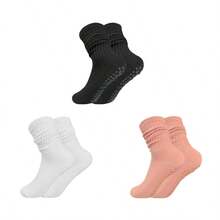 6 Pairs Unisex Yoga Crew Socks, Women's Pilates Socks, Long Elastic Non-Slip Yoga Socks For Leisure, Hospital - Multicolor - View 11