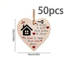 1 件乔迁贺礼，爱心木制心形装饰标牌，木制吊坠牌匾标牌，温馨家居装饰礼物，家居装饰，房间装饰，墙面装饰，厨房装饰 - 彩色 - 查看 6