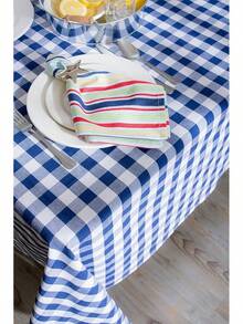 Table Mat - Navy Blue Plaid - View 3