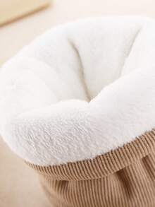 أحذية أطفال دافئة ناعمة القاع مع بطانة حرارية، أحذية أطفال شتوية - كاكي - مشاهدة 6