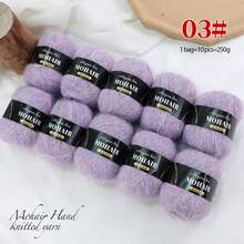 10 Balls/Pack, Long Mohair Alpaca Knitted, Knitting Yarn For Sweaters, Vests, Shawls, Hand-Knitting Yarn In Multiple Colors, Fine Mohair, Warm And Skin-Friendly