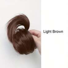 Elegant Low Bun Wig With Invisible Clips - Women's Natural Full Wig, Black Synthetic Hair, Suitable For Daily And Special Occasions, Versatile Wig | Fashionable Low Bun | Clips - Multicolor - View 10