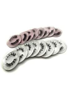 10/16/21 Pairs Fluffy&Thick 3D False Eyelashes With Glitter Paper Box,Lashes Bulk Christmas Gifts,3D Cat Eye Eyelashes Natural Soft,Protable, Makeup Manga Lashes,Dramatic Messy Mink Lashes Wispy, Individual Package Faux Mink Lashes Wholesale - 黑色 - 查看 4