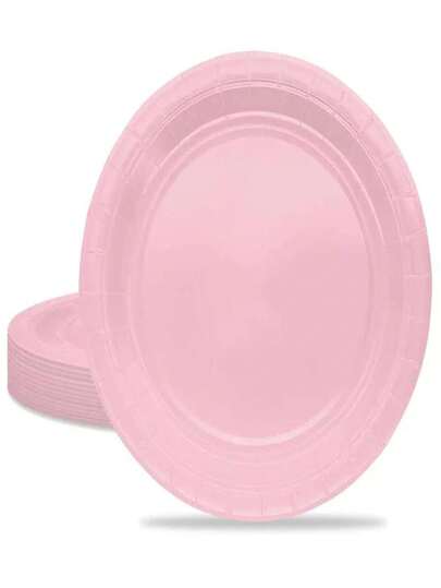 50/30/20/10/5 piezas Platos con tema rosa, platos redondos de 9 pulgadas/7 pulgadas, adecuados para postres, pasteles, comidas, vajilla de temporada, excelente para fiestas de cumpleaños, regalos, graduaciones, bodas, picnics