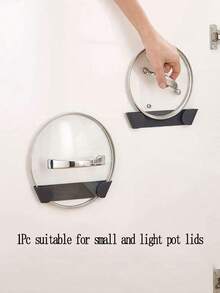 LINKOOL 1/2个装自粘式锅盖收纳架，壁挂式免打孔厨房储物架，锅盖支架