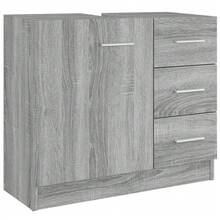 vidaXL Waschbeckenschrank Grau Sonoma 63x30x54 Cm Holzwerkstoff - Grau - Übersicht 2