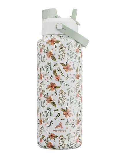 40oz Double-Layer Vacuum Insulated Stainless Steel Water Bottle, Featuring A 2-In-1 Straw And Spout Lid, Keeps Drinks Cold For 24 Hours, Leak-Proof, Easy To Clean, Suitable For Car Cup Holders, Sports, Travel, School, And Home