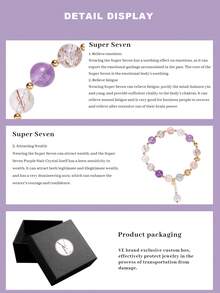 [VE] 1pc High Quality S925 Silver Brazilian Natural Amethyst Crystal Bracelet, Triple Helix Bone Stem, Suitable For Self, Bestie, Girlfriend, Friend, Mom, Unisex. Jewelry Color Random - Bracelet - View 5