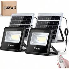 Lamparas Solares Exterior 8000mAh, Luces Solares para Exterior Jardin, Panel Bifacial con Absorcin de Luz de 360, Lmpara con 4 Modos de Iluminacin y Mando a Distancia1 Piezas - 2 - Ver 2