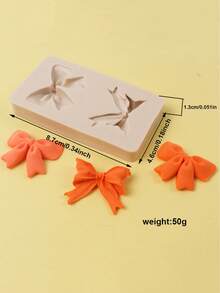1pc New Silicone Mold Set - Bow Knot Combination, Suitable For Fondant Cake, Chocolate, Resin Crafts, Baking Tools, Cake Decorations, Valentine's Day Decor, Bow Knot Mold For DIY Resin, Wax, Glue - Light Grey - View 8