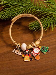 时尚简约欧美假日圣诞系列卡通可爱圣诞老人、圣诞树、圣诞猫手链