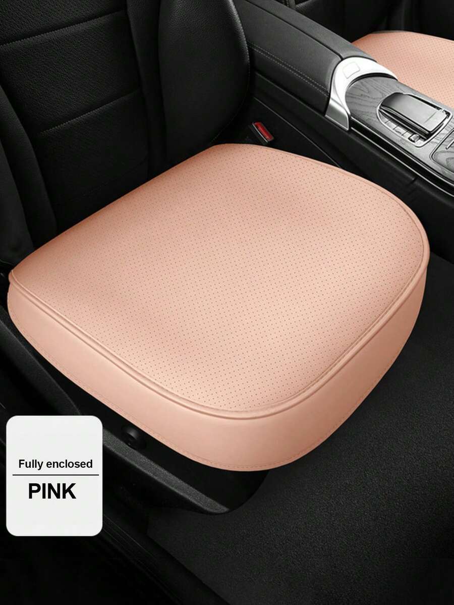 PU皮革座椅套，座椅保护套，汽车座椅垫，包裹式舒适汽车安全座椅套，适用于前排座椅，侧翻式开口，通用型汽车前排座椅套垫，包边设计，透气保护垫 - 彩色 - 查看 1