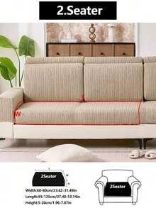 1pc Stretch Thickened Warm Sofa Cover, Non-Slip Full Coverage Sofa Seat Cover, Suitable For All Seasons, Fabric Sofa Slipcover, Machine Washable, Dust-Proof, Pet-Friendly, Decor For Bedroom, Office, Living Room, L-Shaped Sofa, 1/2/3/4 Seater - Màu Khaki - Xem 14