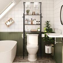 Estantería Sobre el Inodoro, Organizador de Baño de Niveles Ajustable, Mueble para Inodoro, Ahorro de Espacio con Ganchos, Estantería de Baño Multifuncional Se Adapta a la Mayoría de los Inodoros - Casual - Ver 10