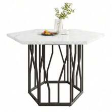 Dining Tables - Black White + MDF+Steel - View 3