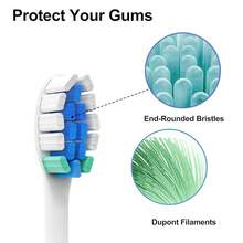 Replacement Toothbrush Heads For  Sonicare Replacement Heads, Brush Heads Compatible With  Sonicare  Electric Tooth Brushes, 8 Pack{Inchcolor_nameinch:InchWhite-Blueinch,Inchsize_nameinch:Inch1Count(Packof8)Inch} - Trắng-Xanh - Xem 5