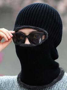 1pc Winter Scarf & Hat Set, Thermal Lined Warm Knit Beanie, Suitable For Outdoor Cycling, Men's Winter Wool Hat, Ski Cap, Winter Hat, Knit Hat, Autumn Outfit