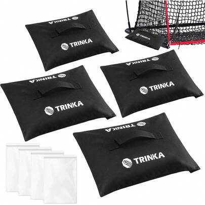 4PCS Sports Net Sandbags, All Sport Sandbags, Weighted Anchors For Baseball Nets, Soccer Goals, Golf Nets, Football Nets, Hockey Nets And More, Black