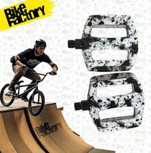 Bike Factory Par De Pedales para Bicicleta Urbana BMX Urban St Pro 2 Livianos Resistentes Ergonómicos con Eje Reforzado Antideslizantes De Alto Rendimiento para Calle Parque Competencia - Blanco - Ver 6